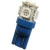 LED 5x 5050 SMD pätica T10, W5W - Modrá