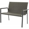 Záhradná lavica Asko Calvin umelý ratan 112 cm sivá/antracit