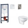 Grohe Rapid SL - Set predstenovej inštalácie, klozetu, dosky SoftClose a tlačidla Arena Cosmopolitan S, kefovaný Hard Graphite SANI11BB5115