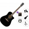 Fender CD-60SCE Dreadnought WN Deluxe Premium SET Black Elektroakustická gitara Dreadnought