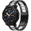 eses Kovový řemínek pro Xiaomi Amazfit T-Rex 3 Pro 48mm - Černo stříbrný