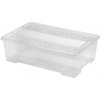 Plastový úložný box s vekom HEIDRUN TexBox 28l