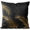 Soovi Home Obliečka na vankúš Noir Palms – čierno-zlatý listový vzor s luxusným nádychom Veľkosť: 45x45 velúr