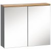 CMD Zrkadlová skrinka BALI GRAFIT 841 sivá/sivý vysoký lesk 80 cm x 70 cm x 20 cm