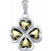 Silvego Strieborný prívesok štvorlístok so svetlo zelenými Brilliance Zirconia JJJP0085PLG