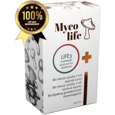 Mycolife 3 bio Agaricus bio Reishi Zmiernenie alergických príznakov 100 ml
