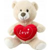 Plyšová Hračka Maznáčik Medveď s Srdcom Krémový Béžový 30cm