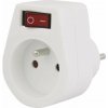 Adaptér P0027 10A 230V 2P+Z so spínačom IP20 biely