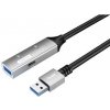 Premiumcord ku3rep20al USB 3.2. repeater a prodlužovací Male-Female, 5Gbps, 20m, stříbrný
