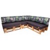 Golden Garden Paletové sedenie GG08 - Podsedáky a Vankúše 3ks × 120/80/15 + 3ks x 120cm/40cm/15cm + 1ks 60/40/15 - grafitová / p