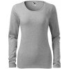 MALFINI Dámske tričko s dlhým rukávom Slim - Tmavošedý melír | M