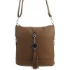 Bella Belly malá crossbody dámska kabelka s príveskom 1994-BB prírodná hnedá