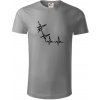 EKG bouldering - Tričko z organickej bavlny - M ( Starostrieborná )