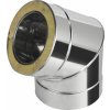 PRODMAX Trojplášťové (trojvrstvové) nerezové izolované komínové koleno 60° - priemer 120/180 mm, hrúbka steny rúry 0,6 mm, dymovod