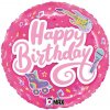 Fóliový balón Happy Birthday Pop ružový 45cm