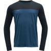 Pánske tričko Devold, NORANG MERINO 150 SHIRT tmavo modrá,čierna XL