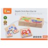 Viga Dřevěné magnetické puzzle - dopravní prostředky