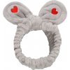 Textilomanie Kozmetická čelenka BUNNY HEART, sivá