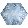 Dámsky mini skladací dáždnik kvety - modrá ľadová