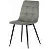 stolička jedálenská, zolená látka, štvornohá kovová podnož, čierny mat