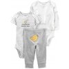 CARTER'S Set 3dielny body kr. rukáv, body dl. rukáv, tepláky Grey Chick neutrál LBB PRE, veľ. 46