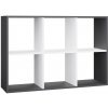 TP Living Regál Malax 2x3 110 cm antracit/biely