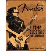 Plechová ceduľa FENDER - Rock On, 31.5 × 40 cm
