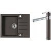 Alveus SET A406 Chocolate 03 SETA406 - Drez Granitový Rock 30 - 595x475mm, vanička 320x400x160mm, + bateria Zina