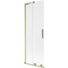 Mexen Velar L, 2-krídlová posuvná vaňová zástena 70 x 150 cm, 8mm sklo námraza, zlatá matná, 896-070-003-31-55