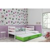 BMS Group Posteľ s prístelkou ERIK 2 - 200x90cm Biely - Zelený