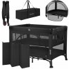 Cestovná postieľka 2v1 ohrádka 102x74cm + taška Lionelo LO-LAURA BLACK CARBON