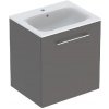 Geberit Selnova Square - Umývadlová skrinka 64x59x48 cm, s umývadlom, 1 dvierka, lávová mat 501.253.00.1