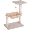 Škrabadlo pre mačky s hojdacou sieťou - béžová, 50x36x70 cm