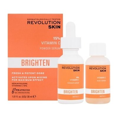 Revolution Skincare Brighten 15% Vitamín C Powder Serum - Antioxidačné a rozjasňujúce dvojzložkové pleťové sérum 30 ml