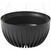 HowHomely ZÁVESNÝ PLASTOVÝ KVETINÁČ STRIPPED ECO 16X30 CM ČIERNA
