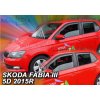 Deflektory - protiprievanové plexi Škoda Fabia III HTB, Combi 5D od 2014 (+zadné v tvare L)