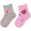 Sterntaler Ponožky protišmykové na lozenie Motýlik a Lienka ABS 2ks sivá dievča