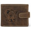 Pánska kožená peňaženka hnedá - Diviley Kostas Divočák hnedá