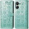 VSETKONAMOBIL 68122 ART ANIMALS Peňaženkový obal pre Xiaomi Redmi 13C / Poco C65 zelený