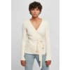 Ladies Rib Knit Wrapped Cardigan - whitesand