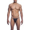 Mob black microfiber v-string