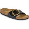 Birkenstock Šľapky Madrid Big Buckle BF Patent Black Gold Čierna