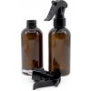 Plastová fľaša, hnedá, čierny pákový rozprašovač, 150 ml