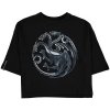 Difuzed Bioworld Europe Dámsky crop top Game of Thrones House of the Dragon černá