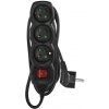 EMOS Predlzovaci kabel 16A (3zás. + vypínač) 3M ČIERNY PC1313R