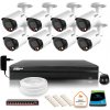 DAHUA zostavy Súprava 8 kamier Dahua IP s dvojitým farebným osvetlením v noci
