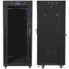 Racková inštalačná skriňa Lanberg 27U 600x600 čierna so sklenenými dverami