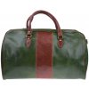 NovaKabelka.sk Galba Verde Marrone kožená cestovná taška zelená