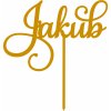 Zápich - Meno typ 14 ozdobný - Zlatá zrkadlová - bez paličky - 13cm