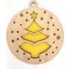 Libelula Drevená vianočná ozdoba s vianočným motívom 3 Farba: Žltá